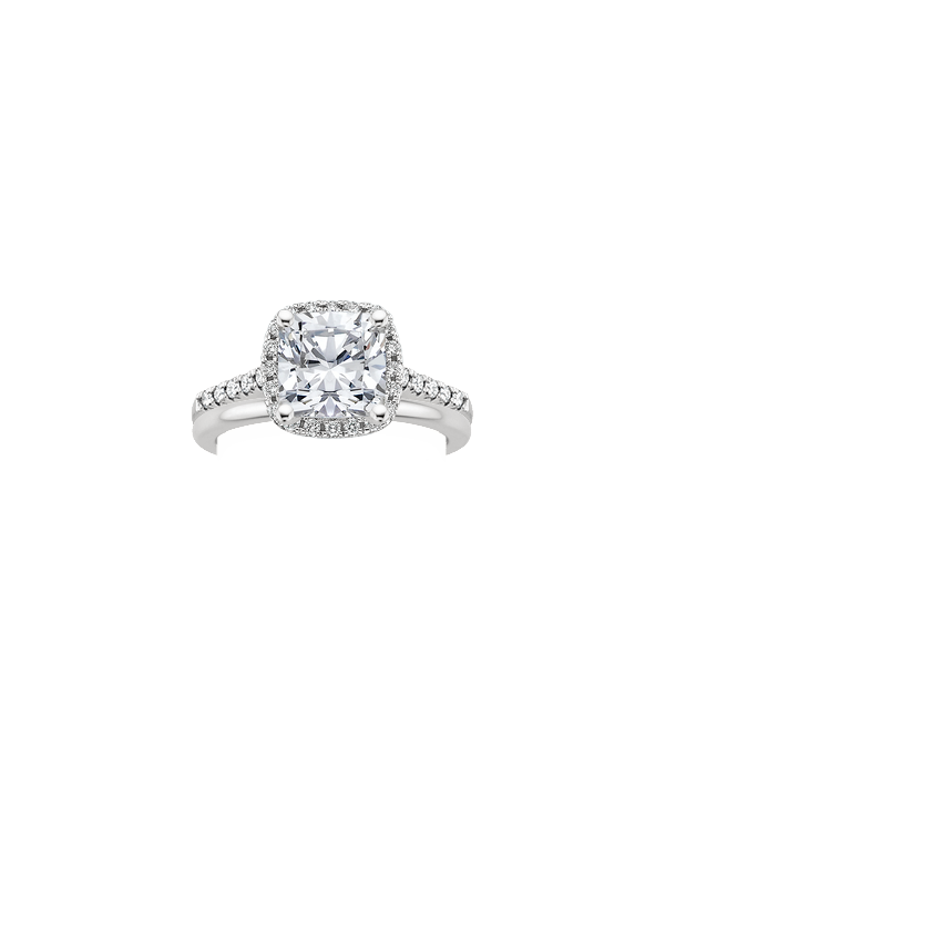 18K White Gold Odessa Diamond Ring 1 4 ct. tw. with Petite Comfort Fit Wedding Ring Brilliant Earth
